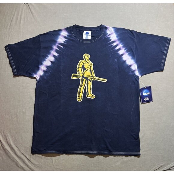 West Virginia Mountaineers Shirt Men’s 2XL Blue Tie Dye Logo‎ Short Sleeve New. - Picture 1 of 8
